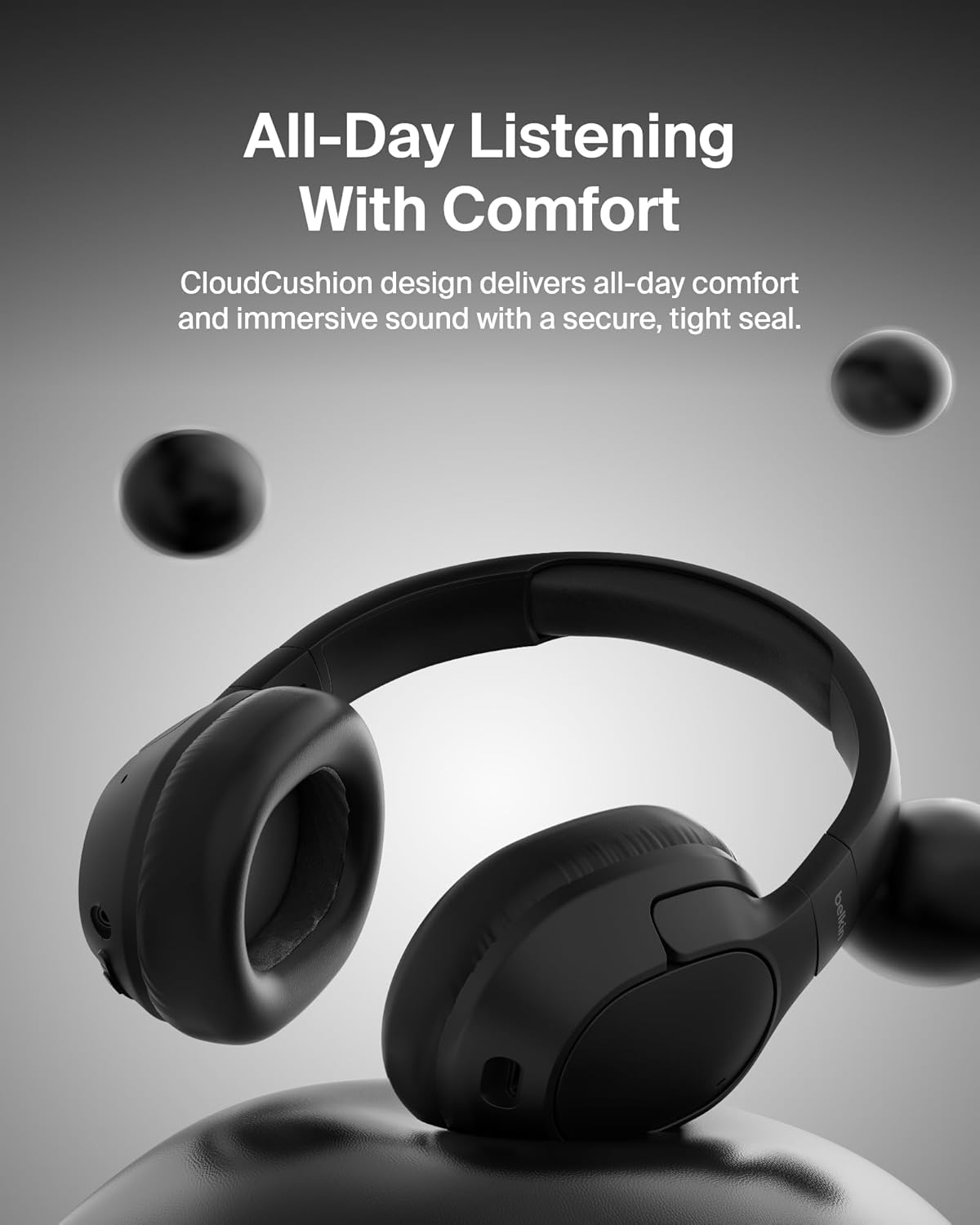 Belkin Soundform Isolate Noise Cancelling Headphones - Black Belkin Soundform Isolate Noise Cancelling Headphones - Black